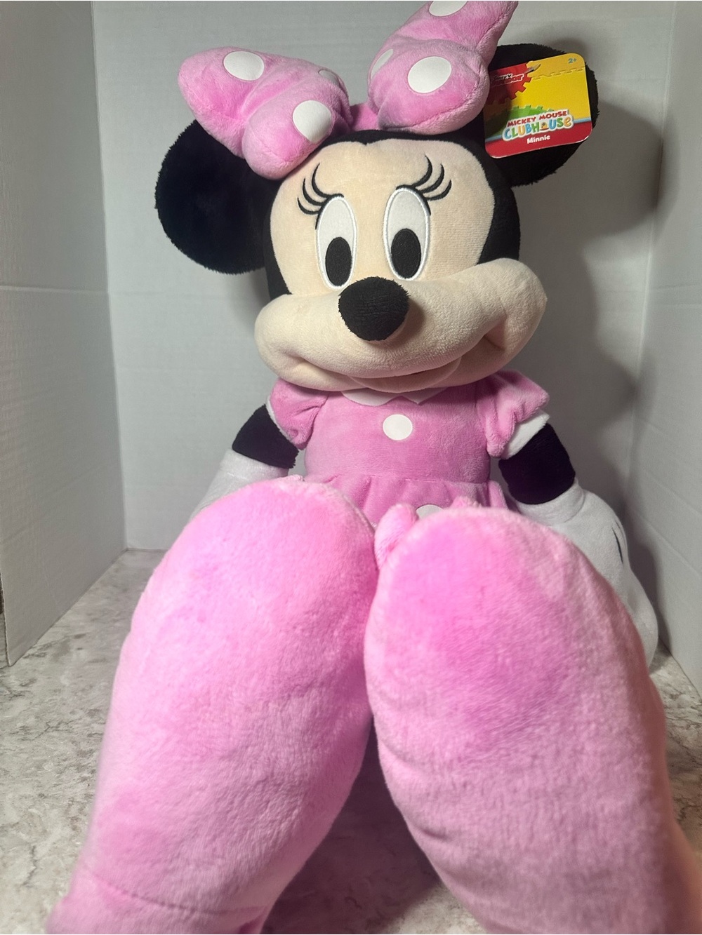 Disney Minnie Mouse Plush in Pink Polka-Dot Dress and Bow